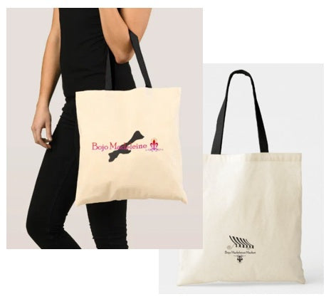 Bright Bojo Black Handled Tote Bag